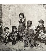 Children Story Time 1888 Victorian Religious Book Antique Art Print DWT4B - €30,07 EUR