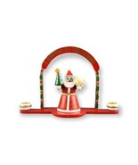 Vintage Wood Candle Holder &quot;I Believe In Christmas&quot; Wooden Santa Claus w... - £15.56 GBP