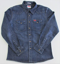 Wrangler Men&#39;s Stretch Denim Western Shirt Size Large - £19.98 GBP