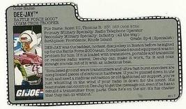 1989 GI Joe Dee Jay Battle Force 2000 Comm Tech Tropper File Card - £7.67 GBP