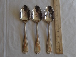 3x Reed &amp; Barton Domain Serving Spoon Pierced Solid 8.5&quot; Stainless Steel... - $17.99