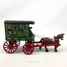 Cast Iron Horse Drawn US Mail Truck &amp; Postman Toy 10&quot; x 6 &quot;x 3&quot;  #73195 ... - $49.40