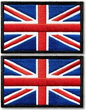 Anley Tactical United Kingdom Flag Embroidered Patches (2 Pack) - 2&quot;x 3&quot; UK Flag - £5.53 GBP