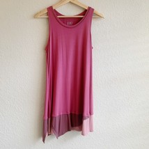 LOGO by Lori Goldstein Women&#39;s Dusty Pink Knit Tank Contrast Hem Size Small - $259.64 MXN