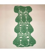 Kelly Green Antimacassar Armchair Lace Fabric Vintage Handcrafted - $271.61 MXN