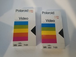 2 New Polaroid Supercolor T-120 Blank VHS Tapes - $8.15