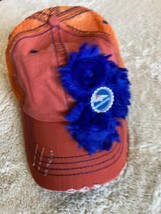 Denver Broncos Football Womens Orange Blue Flowers Vintage Look Trucker Hat - $17.15