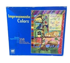 MB Impressionistic Colors Exotic Wild Life Donna Ingemanson 550 Jigsaw P... - $10.19