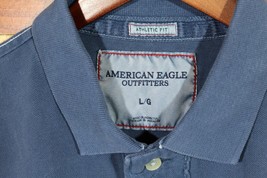 NEW Men&#39;s AEO Athletic Fit Polo Shirt Cotton Pique Navy American Eagle Large - £7.02 GBP