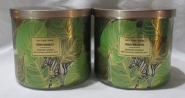 Bath &amp; Body Works 3-wick Scented Candle Lot of 2 FRESH BAMBOO - £54.75 GBP
