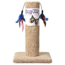 Classy Kitty Cat Scratching Post with Feathers by North American Craftsmen - £37.09 GBP