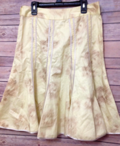 Old Navy Womens Sz 1 Skirt Light Yellow Abstract pattern Knee Length New - £19.00 GBP