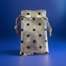 Small Drawstring Pouch -  Silver With Dots  Approx  10X7 CM - $55.33 MXN