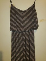 Bar III Long Dress, Spaghetti Strap, Diamond Pattern, Gray Size L - £7.67 GBP