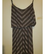 Bar III Long Dress, Spaghetti Strap, Diamond Pattern, Gray Size L - $12.97 CAD