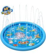 68&quot; Water Sprinkler Pad, Inflatable Splash Pad for Kids and Adults Summe... - $43.71 CAD