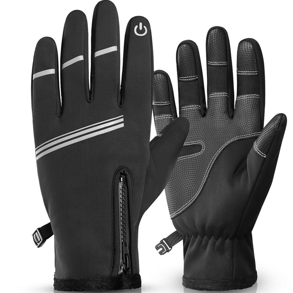 Winter Gloves Men Cycling Bike Women Thermal Fleece Cold Wind Waterproof Touch - £10.15 GBP