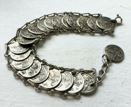 Vintage Venice Italy Tourist Coin Bracelet Silver Tone - $38.00