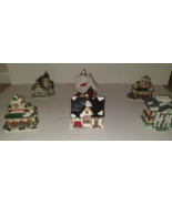 6 Cobblestone Corners Christmas Village Figures - £18.85 GBP