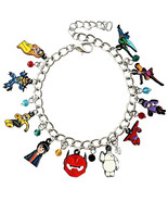 NEW DISNEY BIG HERO 6 FASHION NOVELTY CHARM BRACELET MOVIE CARTOON w GIF... - $14.80