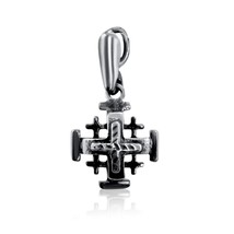 Jerusalem Cross 925 Sterling Silver  Necklace for Women Men Pendant 0.5&quot;... - $369.30 MXN