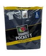 Vintage Fruit of The Loom 1998 Men&#39;s Navy Blue Pocket-T Golden Blend Lar... - $463.17 MXN