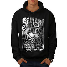 Wellcoda Stay Low Biker Cool Skull Mens Hoodie,  Casual Hooded Sweatshirt - £25.79 GBP+