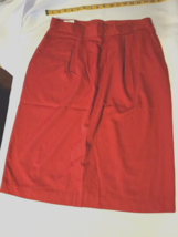 Bentley Womens Red Pencil Skirt Back Slit Pleated Sz 13/14 Button Zip Back - £12.89 GBP