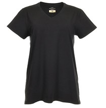 Blue Mountain YKL-9072  Women&#39;s Short-Sleeve V-Neck T-Shirt Black, XL - £17.04 GBP