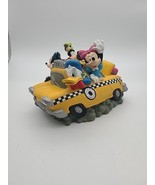 Vintage Disney Fab 5 Mickey Mouse &amp; Friends Taxi Cab Hard Rubber Coin Bank - $10.00