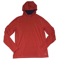 Aspen Mens Red Long Sleeve Hooded Pullover Performance Shirt Medium - $21.99