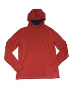 Aspen Mens Red Long Sleeve Hooded Pullover Performance Shirt Medium - £16.42 GBP