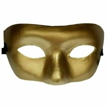 Gold Venetian Mask Masquerade Mardi Gras Party Costume Paper Mache - £4.73 GBP