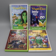 Lot of 4 Veggie Tales Christian Children&#39;s DVD Lessons Courage &amp; Power of Words - £18.15 GBP