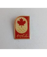 Vintage 1987 Coca-Cola Canada White &amp; Red Olympic Lapel Hat Pin - $16.92 CAD