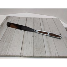 Vintage Stainless Steel Flexible Spatula Cake Icing Spreader Wood 12 1/4&quot; - £10.36 GBP