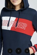 SMALL Tommy Hilfiger Hoodie with Color Block and Embroidery in Navy BNWTS - £20.43 GBP