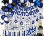 Blue Birthday Decorations for Men Boys, Blue Silver Party Decorations Fr... - $27.91