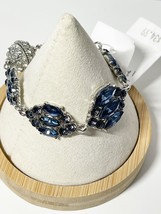 Ann Taylor Estate Look Blue Crystal Marquis Stone Magnetic Closure Bracelet NEW - $15.19