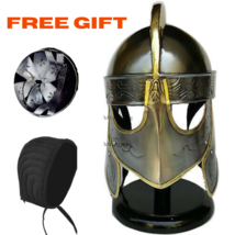 Medieval viking helmet with chainmail With Free Coif Hood Best Gift - £74.75 GBP