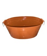 Oval Orange Plastic Storage Tub Ice Bucket W Collapse Handles 4.5Hx11.5L... - $344.09 MXN