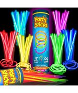 100pcs Ultra Bright Glow Sticks Bracelets &amp; Necklaces - Premium Glow in ... - £8.84 GBP