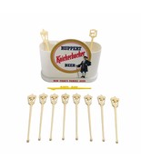 RUPPERT KNICKERBOCKER BEER ADVERT BARWARE PLASTIC HOLDER W/SWIZZLE STICK... - €56,56 EUR