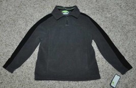 Boys Shirt Fleece Polo Tek Gear Gray Pullover Zip Neck Long Sleeve Shirt... - $14.85