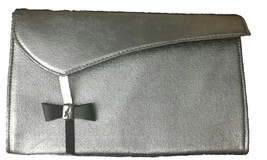 Authentic Thierry Mugler Angel Silver Faux Leather Evening Handbag Clutc... - $39.59