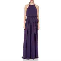 Anthropologie Donna Morgan Alana Purple Amethyst Halter Gown Size 8 - £61.15 GBP