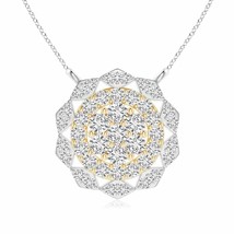Authenticity Guarantee 
ANGARA Diamond Cluster Pendant with Double Halo in 14... - £741.03 GBP