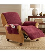 Protective Fleece Chair Recliner Furniture Cover w/ Pockets Soft Comfy ~... - £28.26 GBP