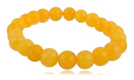 Yellow Onyx Bracelet 8mm Bead Reiki Healing and Vastu, Meditation,Protect - £23.37 GBP