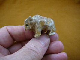 (Y-BUF-36) baby BUFFALO bison carving tan gemstone SOAPSTONE PERU love b... - £6.75 GBP